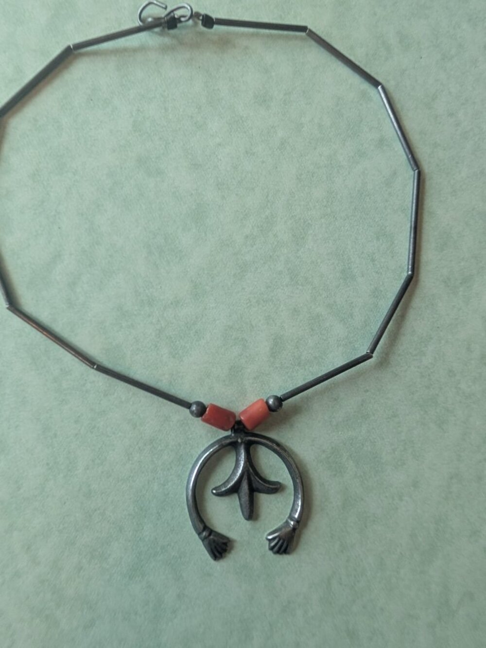 NAVAJO VINTAGE NAJA SILVER NECKLACE - Picture 4 of 8